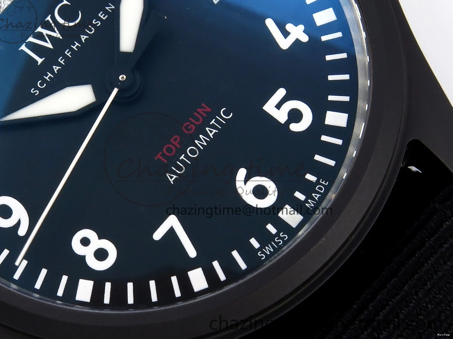 MIROTIME 0208 FreshLook Pilot’s Watch Top Gun Black Ceramic IW326901 ZF 1:1 Best Edition on Black Nylon Strap A 7026